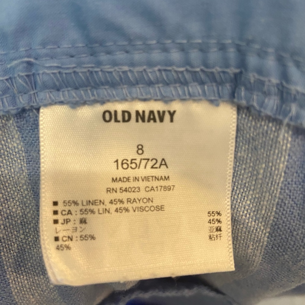 Old Navy Blue Striped Linen Blend Shorts - Picture 3 of 4